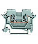 2-conductor through terminal block; 2.5 mm²; lateral marker slots; for DIN-rail 35 x 15 and 35 x 7.5; CAGE CLAMP®; 2,50 mm²; gray
