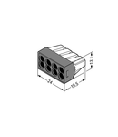 PUSH WIRE® connector for junction boxes; for solid and stranded conductors; max. 2.5 mm²; 8-conductor; transparent housing; dark gray cover; Surrounding air temperature: max 60°C; 2,50 mm²