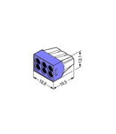 PUSH WIRE® conector clema pentru conductor rigid; max. 2.5 mm²; 6 borne; transparent ; violet 