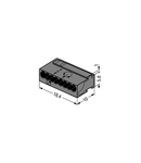 MICRO PUSH WIRE® connector for junction boxes; for solid conductors; 0.8 mm Ø; 8-conductor; dark gray housing; light gray cover; Surrounding air temperature: max 60°C; dark gray