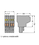 2-conductor female connector; 4 mm²; 5-pole; 4,00 mm²; gray