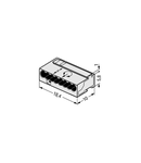 MICRO PUSH WIRE® connector for junction boxes; for solid conductors; 0.8 mm Ø; 8-conductor; light gray housing; light gray cover; Surrounding air temperature: max 60°C; light gray