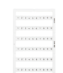 Mini-WSB marking card; as card; MARKED; 1 ... 10 (10x); not stretchable; Horizontal marking; snap-on type; white