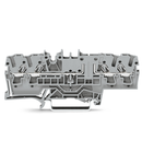 4-conductor carrier terminal block; for DIN-rail 35 x 15 and 35 x 7.5; 2.5 mm²; Push-in CAGE CLAMP®; 2,50 mm²; gray