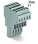 2-conductor female connector; 4 mm²; 6-pole; 4,00 mm²; gray