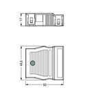 Strain relief housing; 4-pole; for 2 cables; 9.0 … 13.0 mm; 55 mm; black