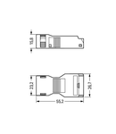 Strain relief housing; 5-pole; with locking clip; for 1 cable; 6.5 … 10.5 mm; 45 mm; black