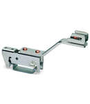 Busbar carrier; for busbars Cu 10 mm x 3 mm; single side, angled; for DIN 35 rail; gray