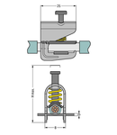 Shield clamp; diameter of compatible conductor; 1.5 mm to 6.5 mm; H max. 40 mm; 10 mm wide