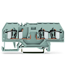 3-conductor carrier terminal block; for DIN-rail 35 x 15 and 35 x 7.5; 4 mm²; CAGE CLAMP®; 4,00 mm²; gray