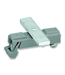 Carrier with grounding foot; parallel to carrier rail; 45 mm long; Cu 10 mm x 3 mm; suitable for 790 Series shield clamping saddles and 791 Series shield clamps