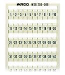 WSB marking card; as card; MARKED; 1 ... 50 (2x); not stretchable; Horizontal marking; snap-on type; white
