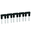 Comb-style jumper bar; for conductor entry; insulated; terminated conductor entry; black