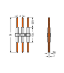 Board-to-Board Link; Pin spacing 4 mm; 2-pole; Length: 28 mm; white