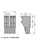 1-conductor female plug; 2.5 mm²; 5-pole; 2,50 mm²; gray