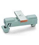 Carrier with grounding foot; parallel to carrier rail; 25 mm long; Cu 10 mm x 3 mm; suitable for 790-108 and 790-116