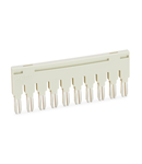 Push-in type jumper bar; insulated; 10-way; Nominal current 18 A; light gray