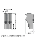 1-conductor female plug; 1.5 mm²; 2-pole; 1,50 mm²; gray