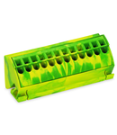 Ground busbar terminal block; for (10 x 3) mm busbars; 12-pole; 4 mm²; Push-in CAGE CLAMP®; 4,00 mm²; green-yellow
