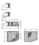 Strain relief housing; gray