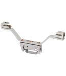 Busbar carrier; for busbars Cu 10 mm x 3 mm; both sides, angled; for DIN 35 rail; gray