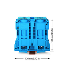 2-conductor through terminal block; 185 mm²; lateral marker slots; only for DIN 35 x 15 rail; POWER CAGE CLAMP; 185,00 mm²; blue