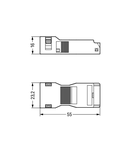 Strain relief housing; 4-pole; with locking clip; for 1 cable; 6.5 … 10.5 mm; 45 mm; black