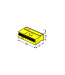 MICRO PUSH WIRE® connector for junction boxes; for solid conductors; 0.8 mm Ø; 8-conductor; light gray cover; Surrounding air temperature: max 60°C; yellow