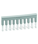 Comb-style jumper bar; insulated; 10-way; IN = IN terminal block; gray