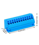 Busbar terminal block; for (10 x 3) mm busbars; 12-pole; without push-buttons; 4 mm²; 4,00 mm²; blue