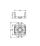 Mounting plate; 3-pole; for distribution connectors; Plastic; black