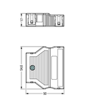 Strain relief housing; 5-pole; for 2 cables; 9.0 … 13.0 mm; 55 mm; white