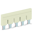Push-in type jumper bar; insulated; 5-way; Nominal current 76 A; light gray