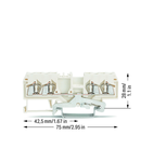 4-conductor shield terminal block; 2.5 mm²; center marking; for DIN-rail 35 x 15 and 35 x 7.5; CAGE CLAMP®; 2,50 mm²; white