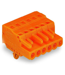 1-conductor female plug; Snap-in mounting feet; 2.5 mm²; Pin spacing 5.08 mm; 20-pole; 2,50 mm²; orange