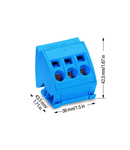 Busbar terminal block; for (10 x 3) mm busbars; 3-pole; without push-buttons; 4 mm²; CAGE CLAMP®; 16,00 mm²; blue