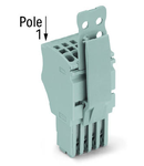 1-conductor female plug; Strain relief plate; 1.5 mm²; 6-pole; 1,50 mm²; gray