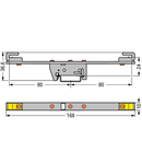 Busbar carrier; for busbars Cu 10 mm x 3 mm; both sides, straight; for DIN 35 rail; gray