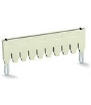 Push-in type jumper bar; insulated; from 1 to 3; Nominal current 18 A; light gray