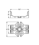 Mounting plate; 5-pole; for distribution connectors; Plastic; black