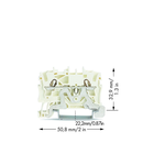 2-conductor shield terminal block; 2.5 mm²; side and center marking; for DIN-rail 35 x 15 and 35 x 7.5; Push-in CAGE CLAMP®; 2,50 mm²; white