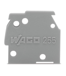 End plate; snap-fit type; 1 mm thick; gray