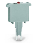 Fuse plug; with soldered miniature fuse; with indicator lamp; LED (red); DC 15 - 30 V; 250 mA FF; 5 mm wide; gray