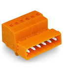 1-conductor male connector; Snap-in mounting feet; 2.5 mm²; Pin spacing 5.08 mm; 3-pole; 2,50 mm²; orange