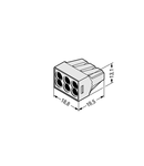 PUSH WIRE® connector for junction boxes; for solid and stranded conductors; for Ex applications; max. 2.5 mm²; 6-conductor; light gray housing; light gray cover; Surrounding air temperature: max 60°C; 2,50 mm²