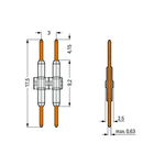 Board-to-Board Link; Pin spacing 3 mm; 2-pole; Length: 17.5 mm; white