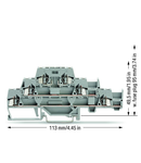 Triple-deck terminal block; with additional jumper position on lower level; for DIN-rail 35 x 15 and 35 x 7.5; 2.5 mm²; CAGE CLAMP®; 2,50 mm²; gray/gray/gray