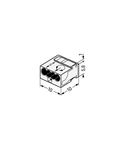 MICRO PUSH WIRE® connector for junction boxes; for solid conductors; 0.8 mm Ø; 4-conductor; transparent housing; light gray cover; Surrounding air temperature: max 60°C; transparent