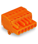 1-conductor female plug; Snap-in mounting feet; 2.5 mm²; Pin spacing 5.08 mm; 6-pole; 2,50 mm²; orange