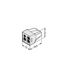 PUSH WIRE® connector for junction boxes; for solid and stranded conductors; max. 2.5 mm²; 4-conductor; transparent housing; light gray cover; Surrounding air temperature: max 60°C; 2,50 mm²